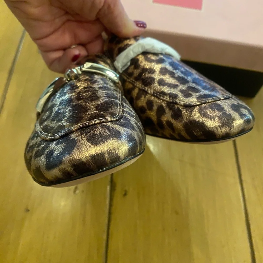 Kate Spade Women’s Lana Leopard Bronze Multi Brown Loafers new in box size 8.5